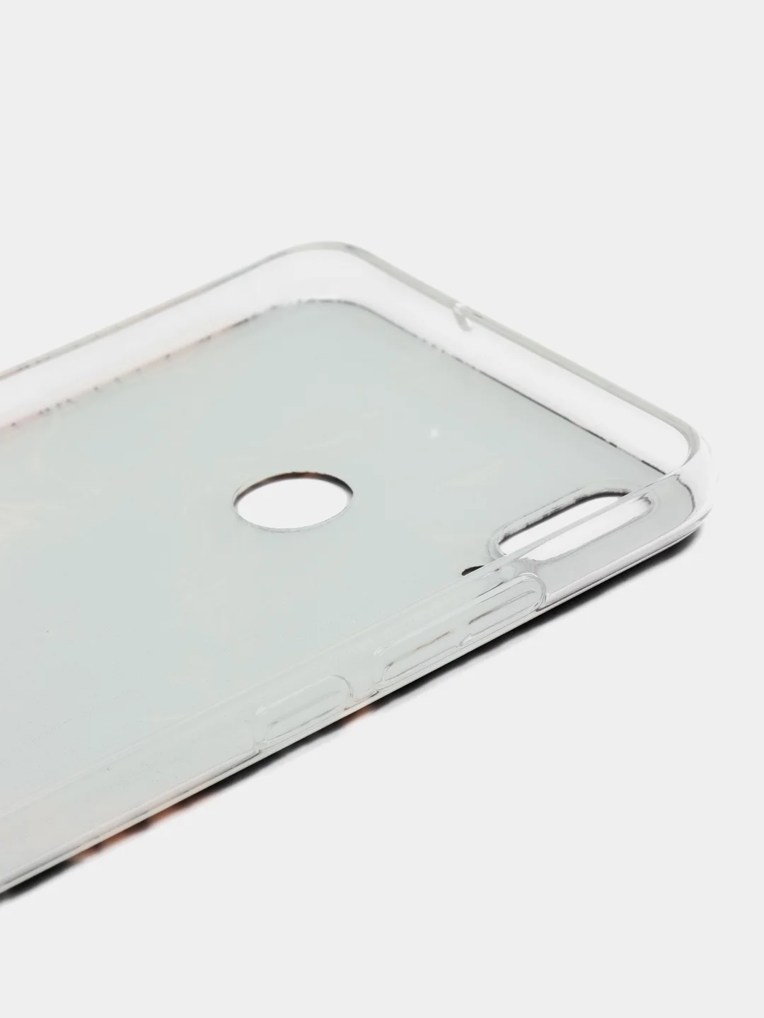 Коричневый силиконовый чехол на Honor 8X / Хонор 8Х прозрачный, с рисунком, защита камеры