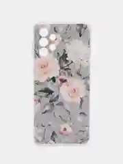 Кораллово-розовый силиконовый чехол на Samsung Galaxy A13 4G / Самсунг А13 4G прозрачный, с рисунком