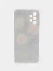 Кораллово-розовый силиконовый чехол на Samsung Galaxy A13 4G / Самсунг А13 4G прозрачный, с рисунком