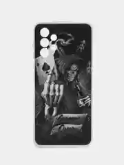 Оливковый силиконовый чехол на Samsung Galaxy A13 4G / Самсунг А13 4G прозрачный, с рисунком