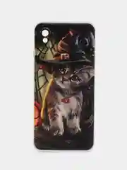 Тёмно-бордовый силиконовый чехол на Xiaomi Redmi 9A / Сяоми Редми 9А прозрачный с рисунком, защита камеры