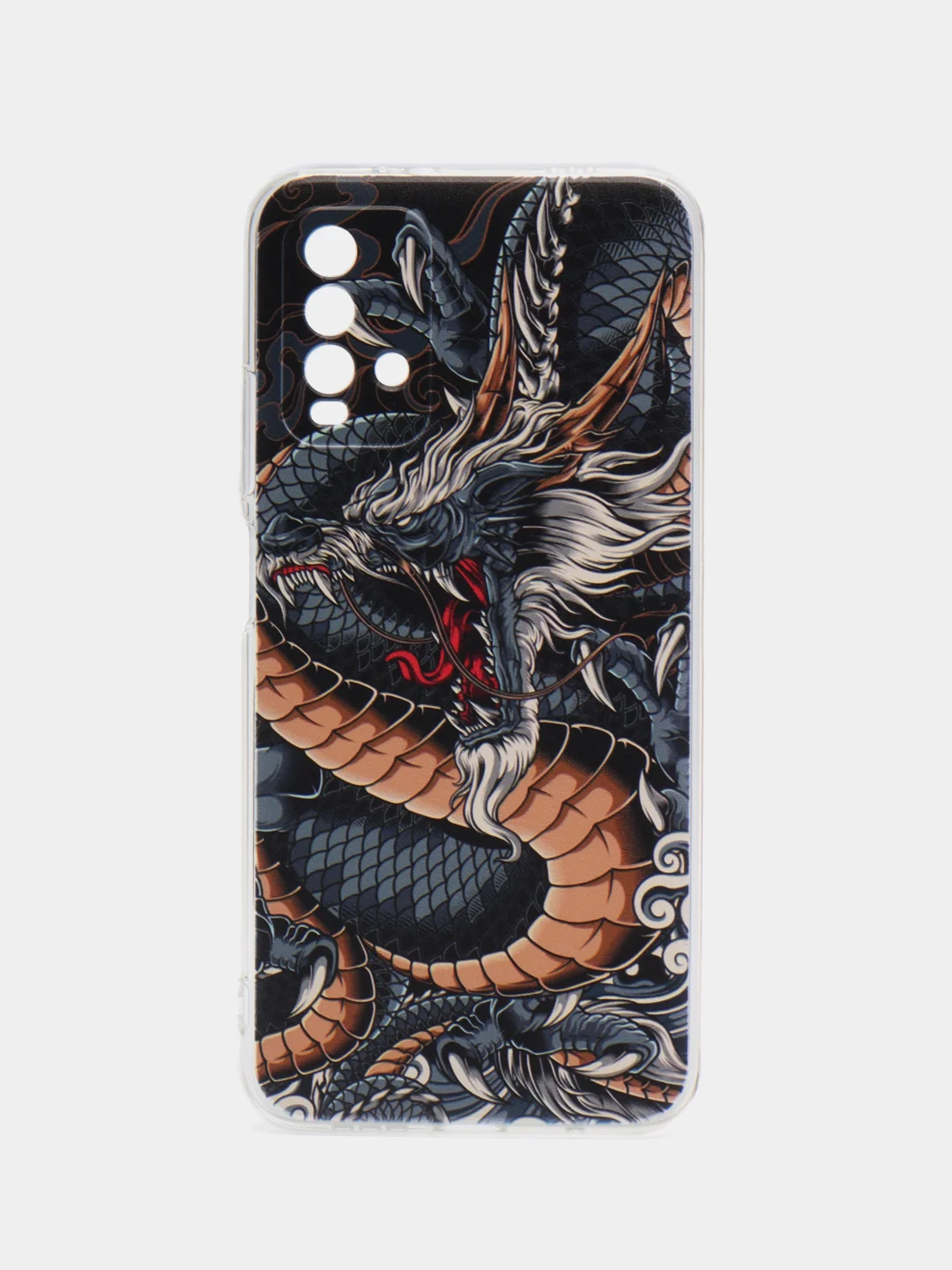 Коричневый силиконовый чехол на Xiaomi Redmi 9T / Редми 9Т прозрачный, с рисунком, защита камеры