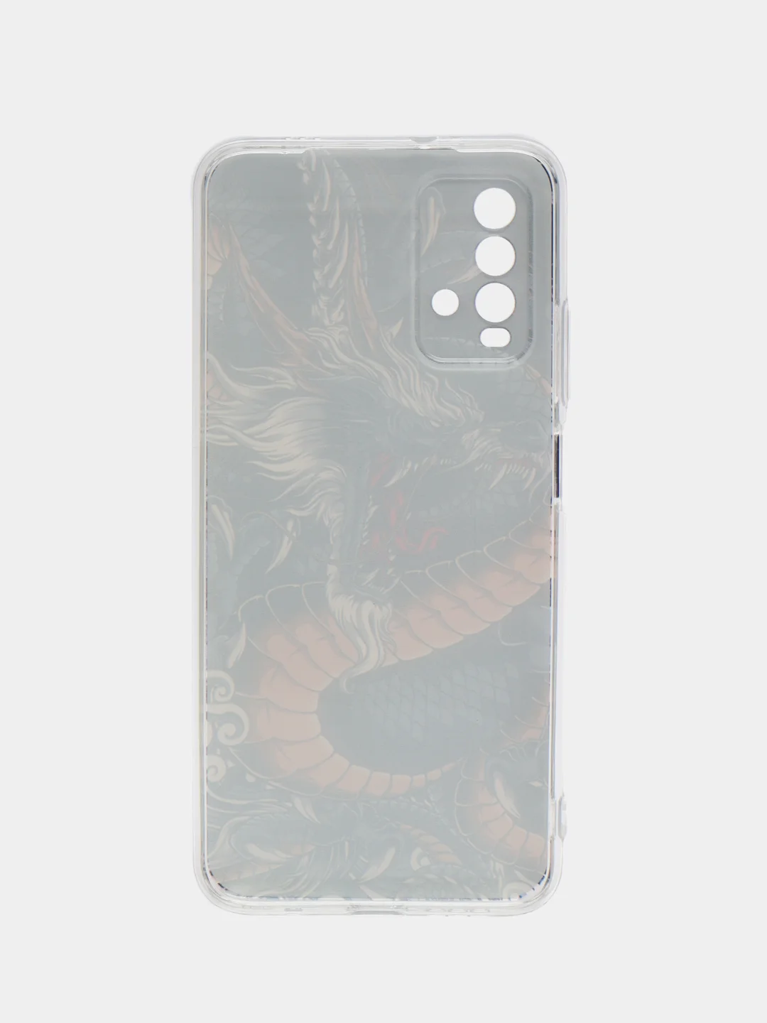 Коричневый силиконовый чехол на Xiaomi Redmi 9T / Редми 9Т прозрачный, с рисунком, защита камеры