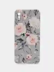 Кораллово-розовый силиконовый чехол на Xiaomi Redmi 9A / Сяоми Редми 9А прозрачный с рисунком, защита камеры