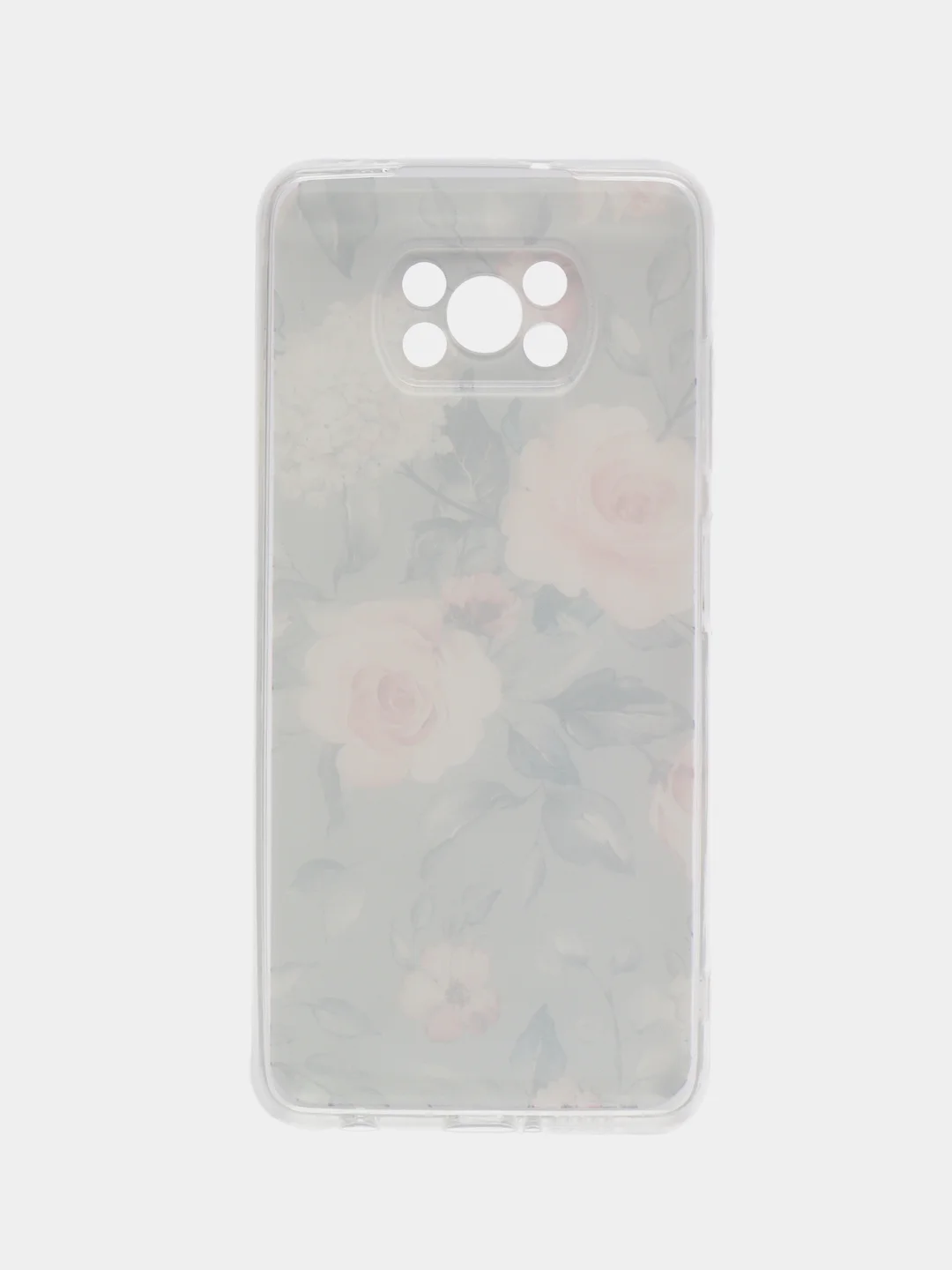 Кораллово-розовый силиконовый чехол на Xiaomi Poco X3/X3 Pro / Сяоми Poco X3/Х3 Про прозрачный, с рисунком