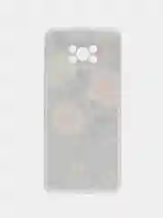 Кораллово-розовый силиконовый чехол на Xiaomi Poco X3/X3 Pro / Сяоми Poco X3/Х3 Про прозрачный, с рисунком