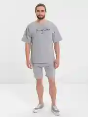 Мятный мужской костюм двойка: футболка и шорты