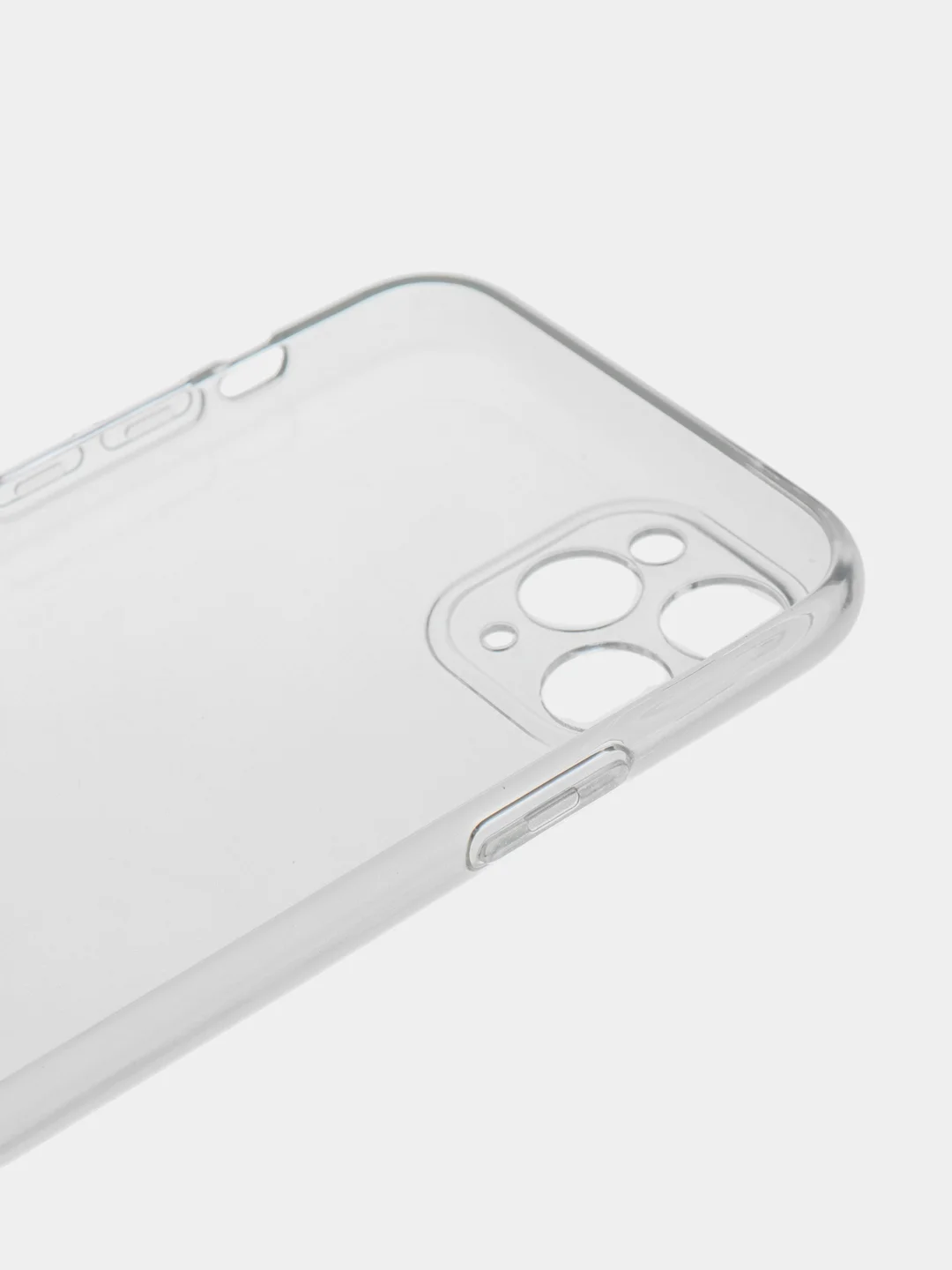 Чехол прозрачный плотный силиконовый с защитой камеры для iPhone (айфон)