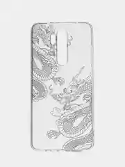 Пудровый силиконовый чехол на Xiaomi Redmi Note 8 Pro / Сяоми Редми Нот 8 Про прозрачный с рисунком