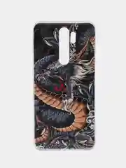 Коричневый силиконовый чехол на Xiaomi Redmi Note 8 Pro / Сяоми Редми Нот 8 Про прозрачный с рисунком