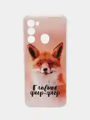 Оранжевый чехол на Tecno Spark Go 2022/8C/9 / Текно Спарк Гоу 2022/8С/9 прозрачный, с рисунком