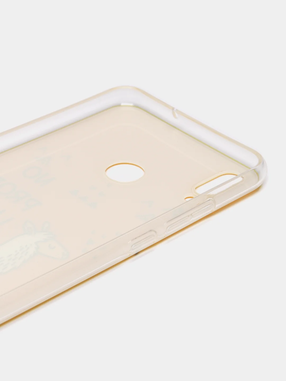 Горчичный силиконовый чехол на Honor 8X / Хонор 8Х прозрачный, с рисунком, защита камеры