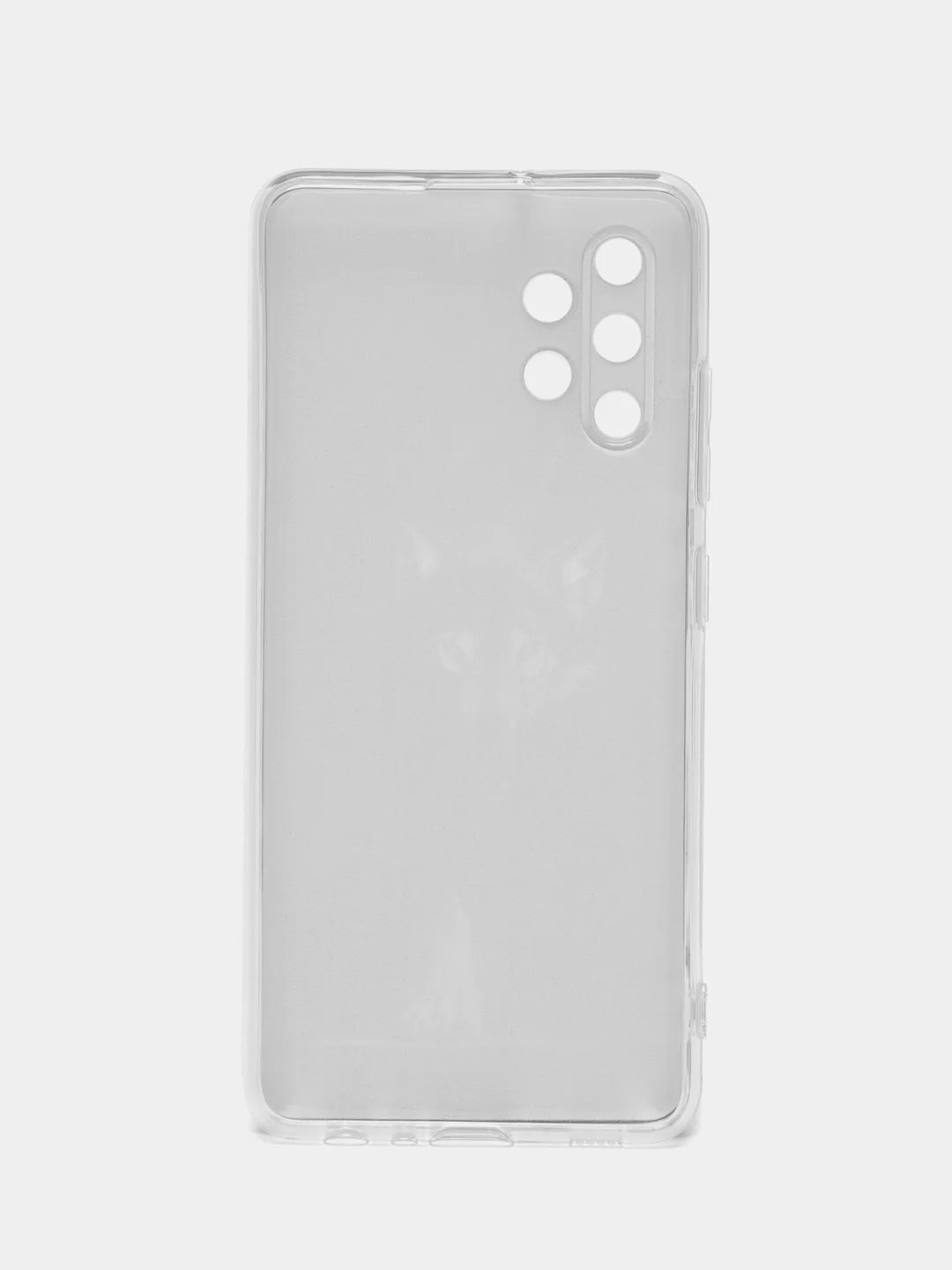 Серый меланж силиконовый чехол на Samsung Galaxy A32 / Самсунг А32 прозрачный с рисунком, защита камеры