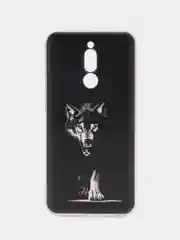 Серый меланж силиконовый чехол на Xiaomi Redmi 8 / Сяоми Редми 8 прозрачный, с рисунком, защита камеры