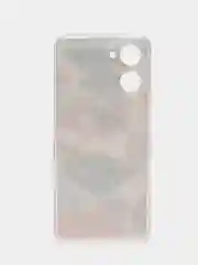 Кремовый силиконовый чехол на Realme 10 4G / Реалми 10 4G прозрачный, с рисунком, защита камеры