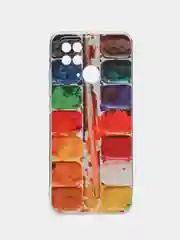 Бордовый чехол на Xiaomi Redmi 10C / Сяоми Редми 10С прозрачный, с рисунком, защита камеры