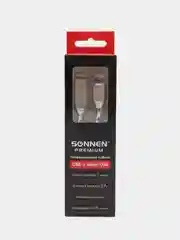 Кабель USB, провод для зарядки телефона, устройства Usb 2.0-micro Usb, 1 м, Sonnen, 513125