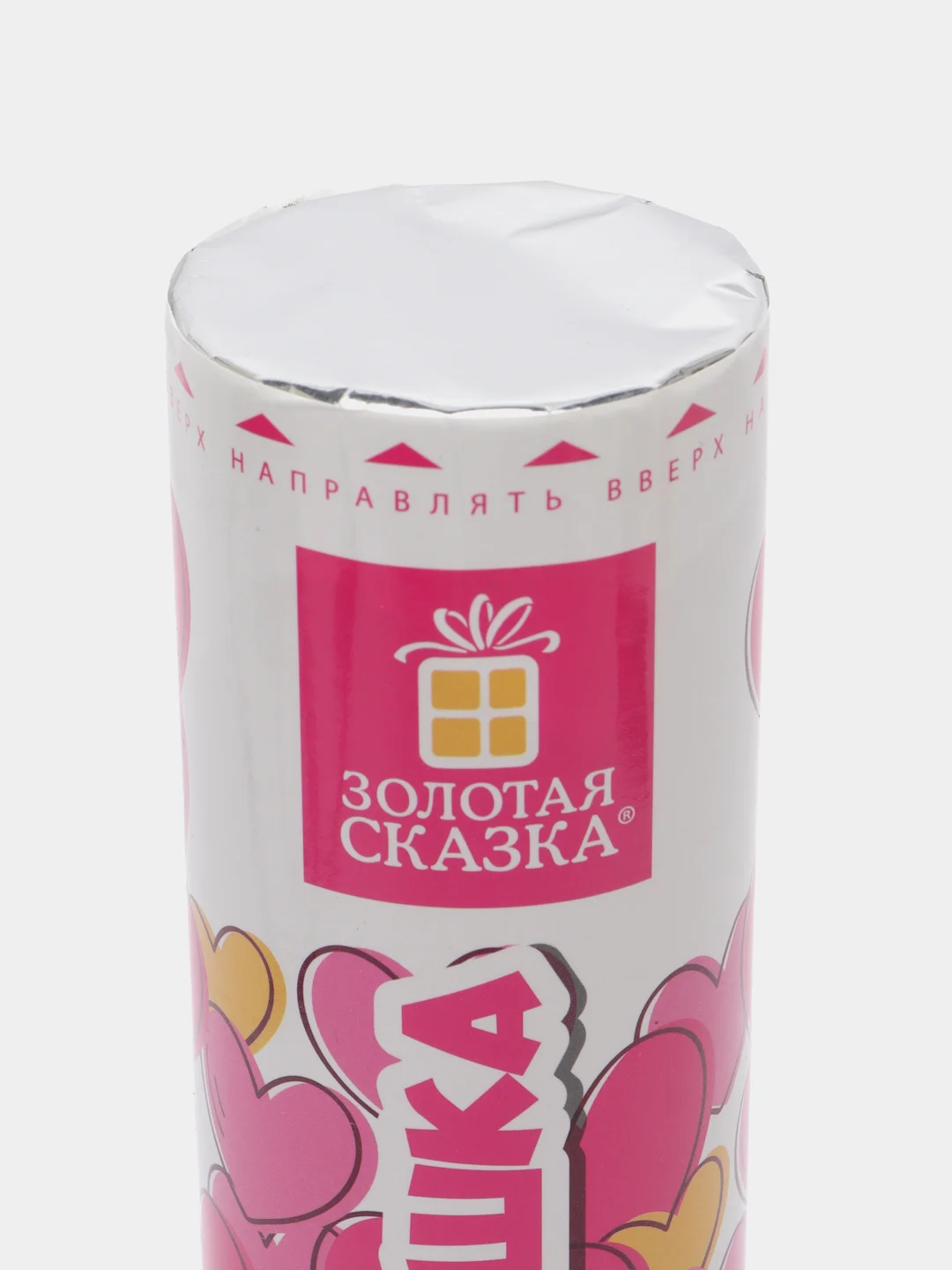 Хлопушка (пневмохлопушка) с конфетти праздничная Золотая Сказка Сердечки, красный, 591475