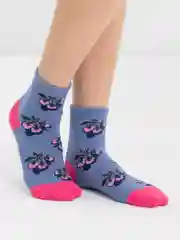 Синий меланж носки женские, махровые "Авокадо"