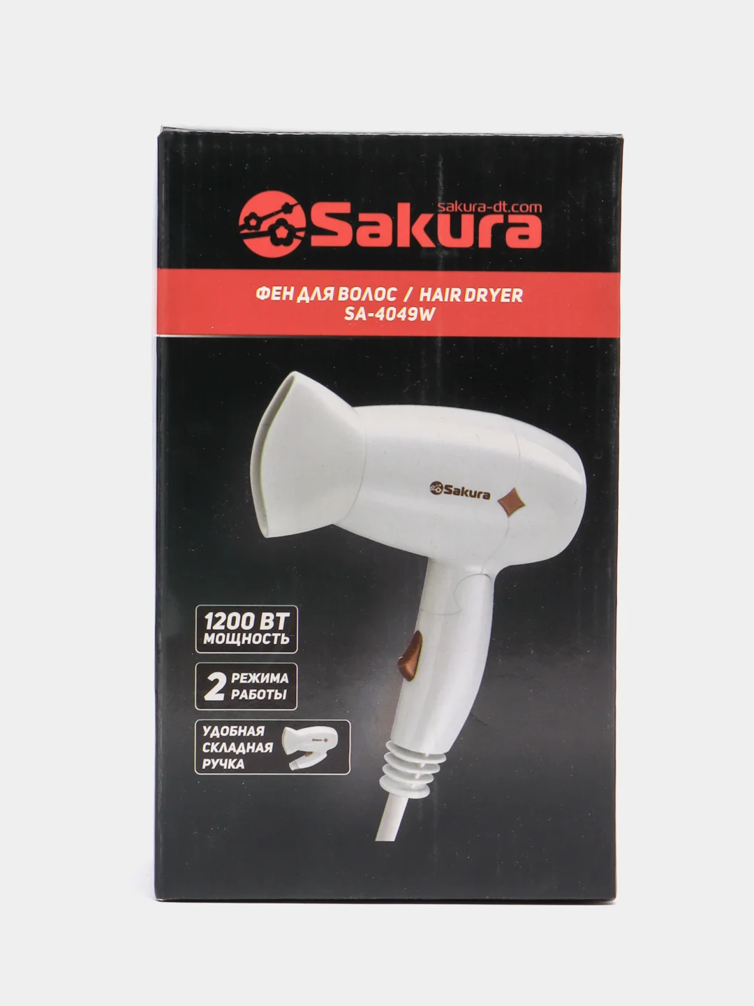 Белый фен для волос Sakura SA-4049W, 2200 Вт