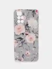 Кораллово-розовый силиконовый чехол на Xiaomi Redmi 10 / Сяоми Редми 10 прозрачный с рисунком, защита камеры