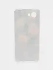 Кораллово-розовый силиконовый чехол на Realme C30 / Реалми С30 прозрачный, с рисунком, защита камеры