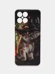Медный силиконовый чехол на Honor X8 / Хонор Х8 прозрачный, с рисунком, защита камеры