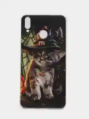 Медный силиконовый чехол на Honor 8X / Хонор 8Х прозрачный, с рисунком, защита камеры