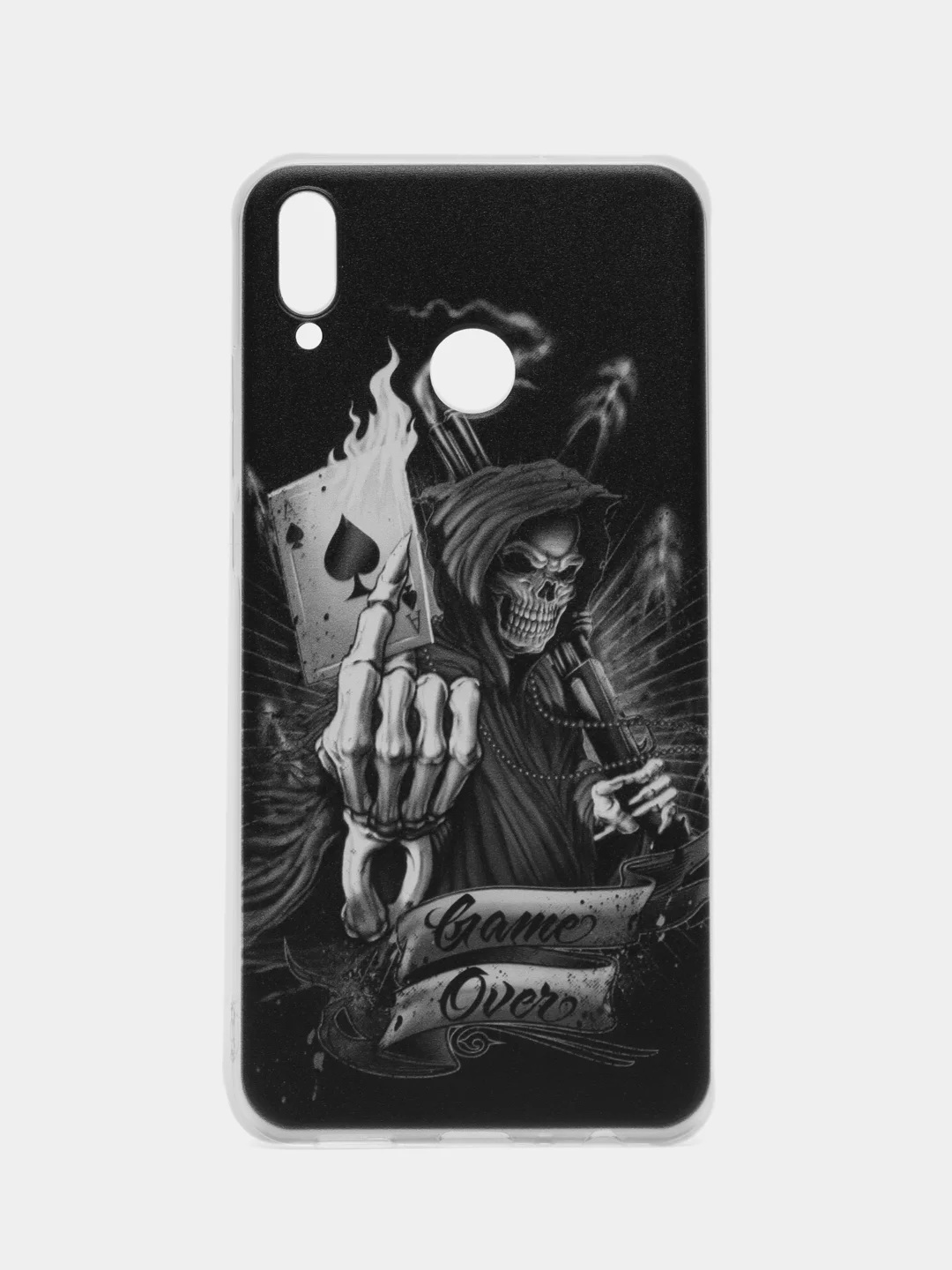 Оливковый силиконовый чехол на Honor 8X / Хонор 8Х прозрачный, с рисунком, защита камеры