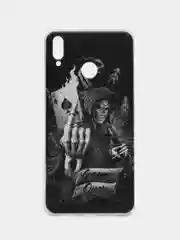 Оливковый силиконовый чехол на Honor 8X / Хонор 8Х прозрачный, с рисунком, защита камеры