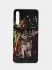 Тёмно-бордовый силиконовый чехол на Samsung Galaxy A50/A30s / Самсунг А50/А30s прозрачный, с рисунком