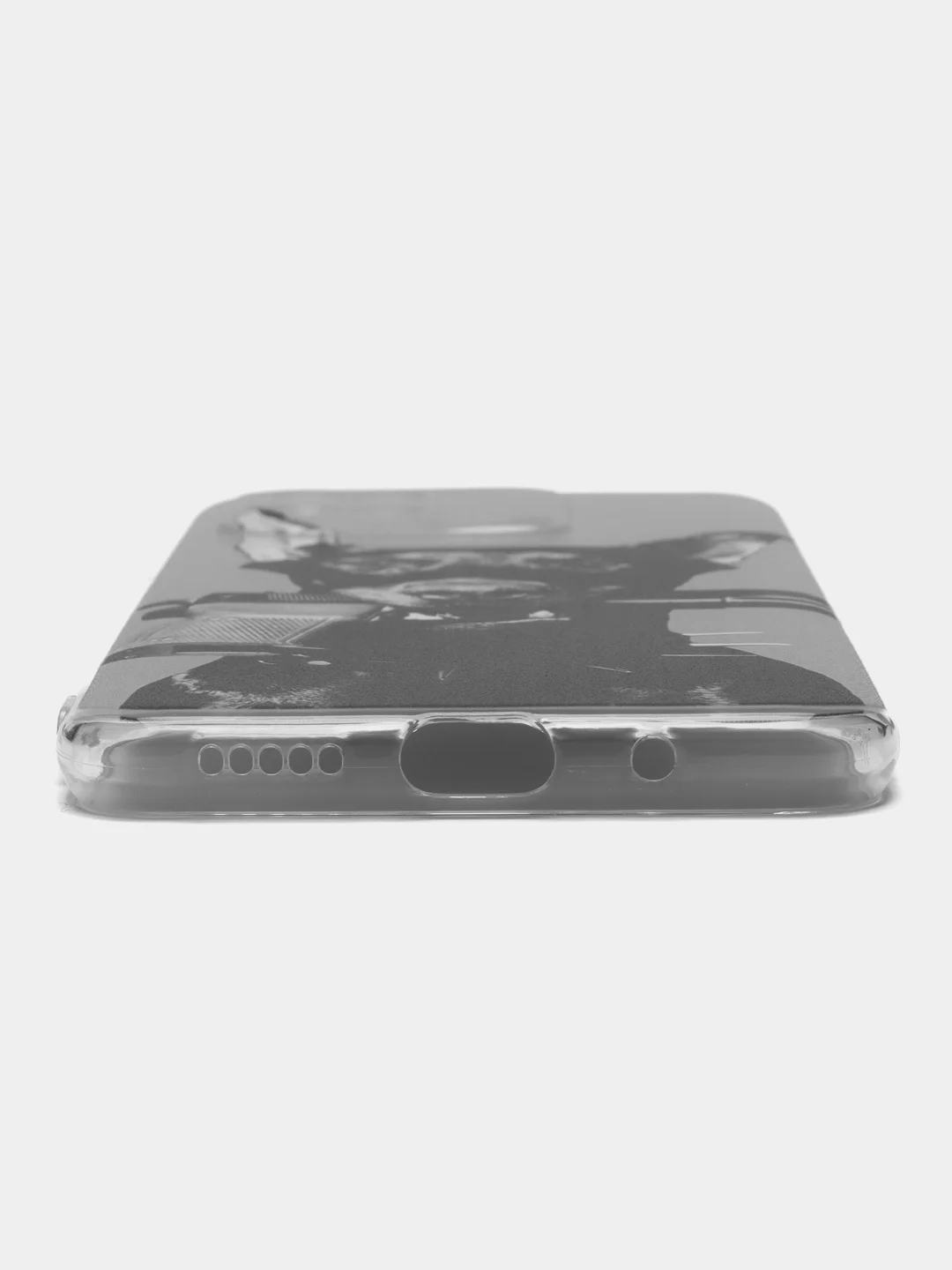 Серый чехол на Xiaomi Redmi 10C / Сяоми Редми 10С прозрачный, с рисунком, защита камеры