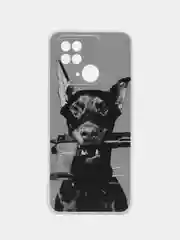 Серый чехол на Xiaomi Redmi 10C / Сяоми Редми 10С прозрачный, с рисунком, защита камеры