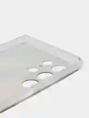 Кораллово-розовый чехол на Samsung Galaxy S22 Ultra / Самсунг S22 Ultra прозрачный с рисунком, защита камеры