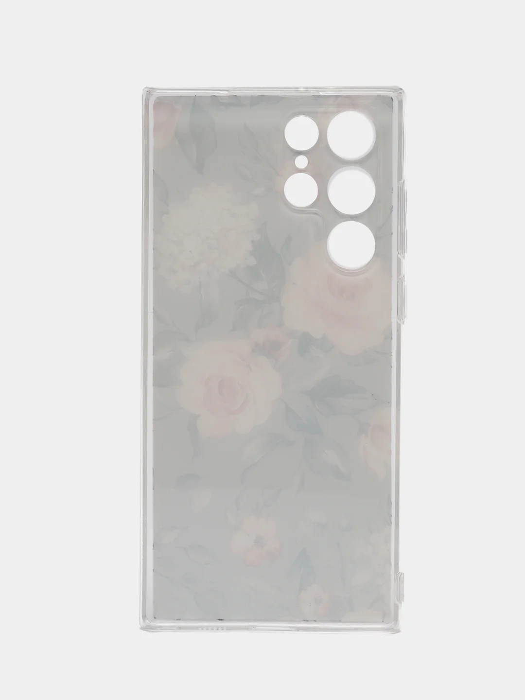 Кораллово-розовый чехол на Samsung Galaxy S22 Ultra / Самсунг S22 Ultra прозрачный с рисунком, защита камеры
