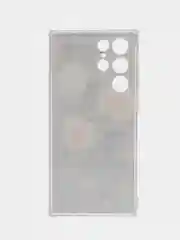 Кораллово-розовый чехол на Samsung Galaxy S22 Ultra / Самсунг S22 Ultra прозрачный с рисунком, защита камеры