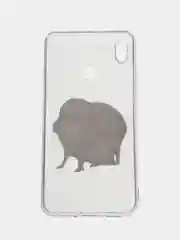 Багровый силиконовый чехол на Honor 8X / Хонор 8Х прозрачный, с рисунком, защита камеры