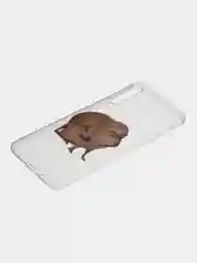Бежевый силиконовый чехол на Samsung Galaxy A50/A30s / Самсунг А50/А30s прозрачный, с рисунком