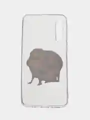 Бежевый силиконовый чехол на Samsung Galaxy A50/A30s / Самсунг А50/А30s прозрачный, с рисунком