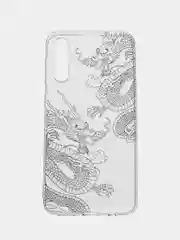 Пудровый силиконовый чехол на Samsung Galaxy A50/A30s / Самсунг А50/А30s прозрачный, с рисунком