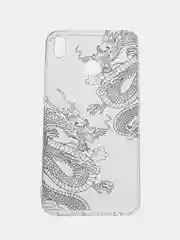 Пудровый силиконовый чехол на Honor 8X / Хонор 8Х прозрачный, с рисунком, защита камеры