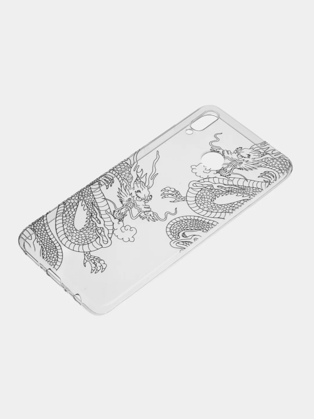 Пудровый силиконовый чехол на Honor 8X / Хонор 8Х прозрачный, с рисунком, защита камеры