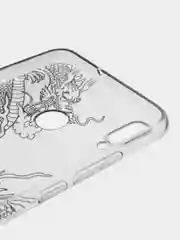 Пудровый силиконовый чехол на Honor 8X / Хонор 8Х прозрачный, с рисунком, защита камеры