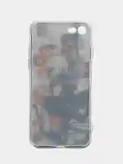 Бежевый меланж чехол для iPhone 6s, 7/8 Plus, XR, 11, с рисунком по аниме "Атака титанов"