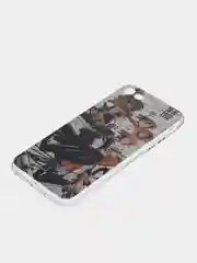 Бежевый меланж чехол для iPhone 6s, 7/8 Plus, XR, 11, с рисунком по аниме "Атака титанов"