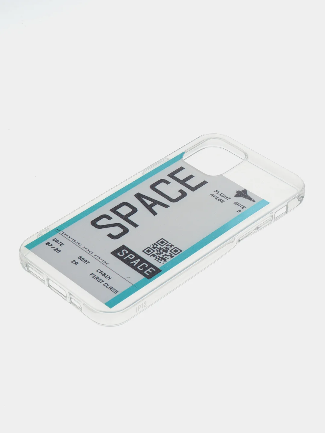 Бирюзовый чехол для iPhone "Space Ticket", на айфон 6s 7/8/SE2 Plus Xs XR 11 Pro 12 Pro mini 13 Pro