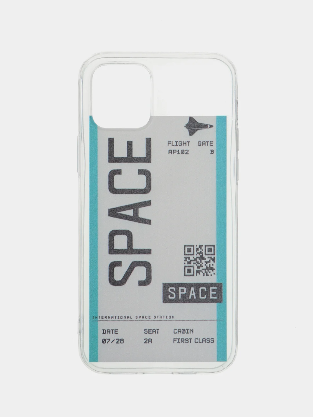 Бирюзовый чехол для iPhone "Space Ticket", на айфон 6s 7/8/SE2 Plus Xs XR 11 Pro 12 Pro mini 13 Pro