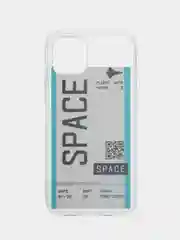 Бирюзовый чехол для iPhone "Space Ticket",  на айфон 6s 7/8/SE2 Plus Xs XR 11 Pro 12 Pro mini 13 Pro