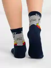 Черный хлопковые носки с принтом щенка