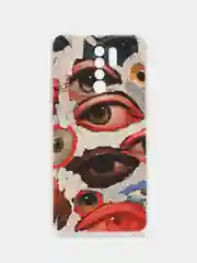 Кремовый силиконовый чехол на Xiaomi Redmi 9 / Сяоми Редми 9 прозрачный, с рисунком, защита камеры